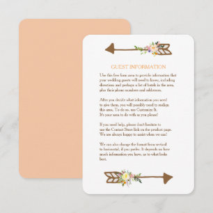 Peach Floral Bouquet Wedding Insert