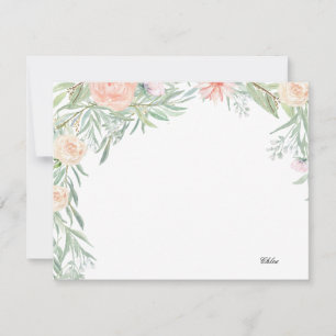 Peach Floral Canopy   Personalised Stationery Note Card