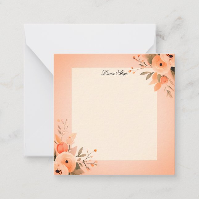 Peach floral  card (Front)