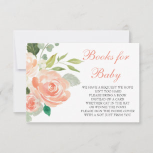 Peach Floral Diaper Books for Baby Card