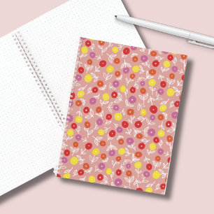 Peach floral ditsy boho notebook