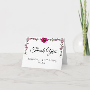Peach Floral Future Mrs Thank You Card
