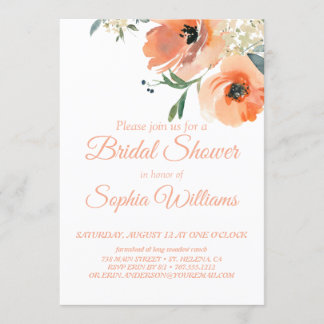 Peach Floral Garden | Bridal Shower Invitation
