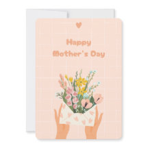 Peach Floral Illustrated Mother's Day Card