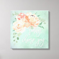 Peach Floral Inspirational Quote