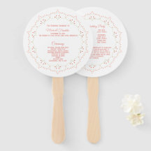 Peach Floral Mandala Circle Wedding Program Fan