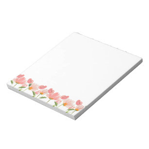 Peach Floral Notepad