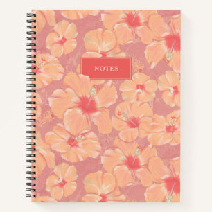 Peach Floral Pattern Notebook
