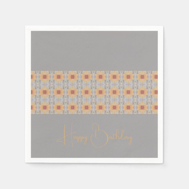 Peach Floral Patterned Napkin (Front)