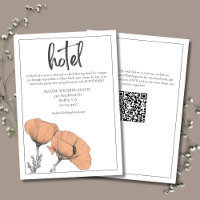 Peach Floral Poppies Modern Elegant Wedding Hotel