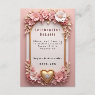 🌺 Peach Floral Rose Gold Wedding Collection 💐 Enclosure Card
