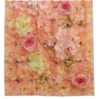 Peach Floral Shower Curtain