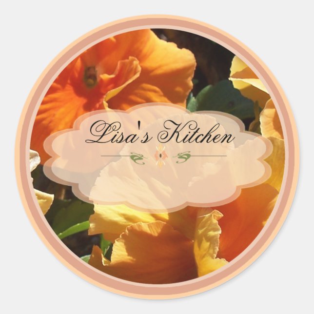 peach floral spice jar labels (Front)