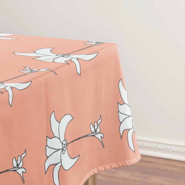 Peach Floral Tablecloth (In Situ)