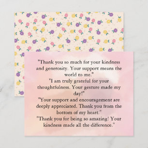 Peach Floral Thank You Card – Grateful Heart