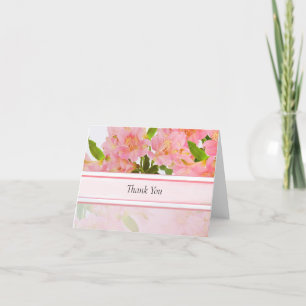 Peach Floral Thank You Note Card