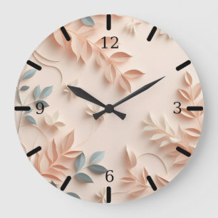 Peach Floral Wall Clock – Ai design