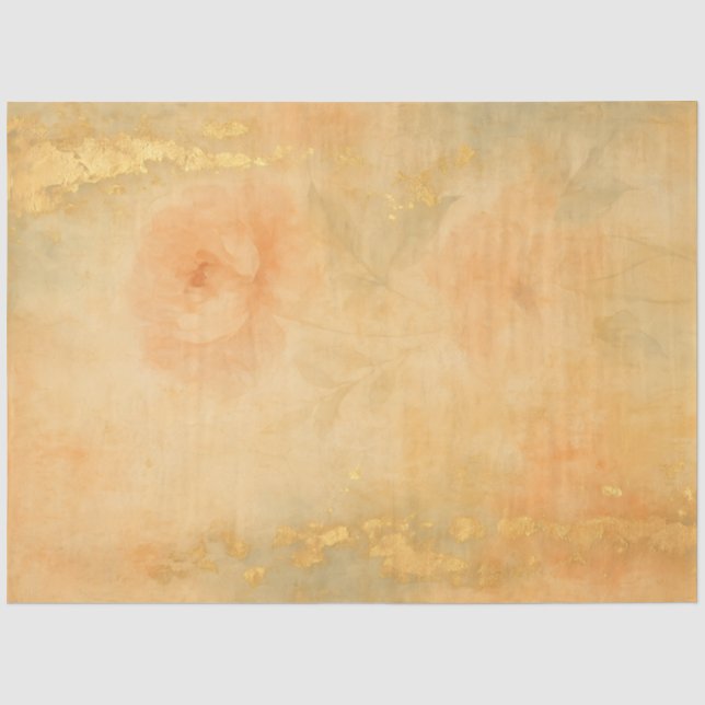 Peach Floral Wash – Soft Abstract Background Tissue Paper (Front)