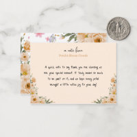 Peach Floral Watercolor Flower Shop Thank You Note