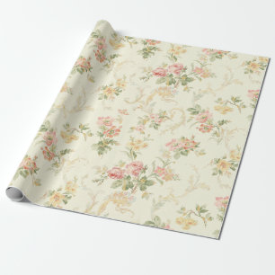 Peach Floral Wrapping Paper