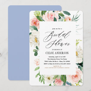 Peach Florals Bridal Shower Invitation