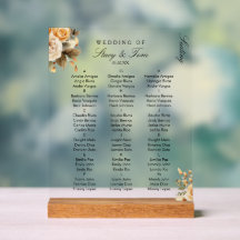 Peach Florals Elegant Wedding Seating