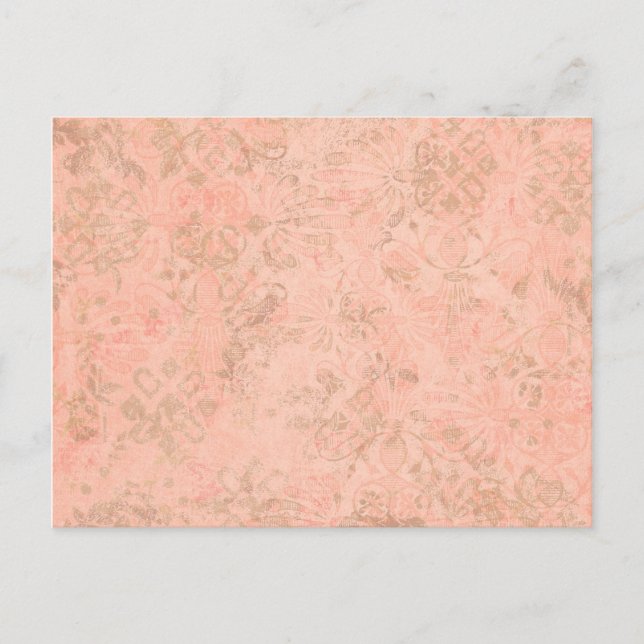 Peach flower ornamental pattern background postcard (Front)