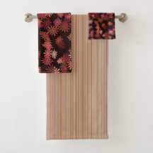 Peach Flowers and Stripes