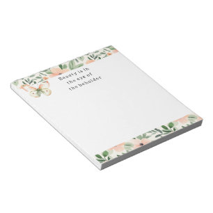 Peach Flowers Beauty Beholder Notepad