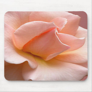 Peach Flowers Mousepad Wild Rose Decor Gifts