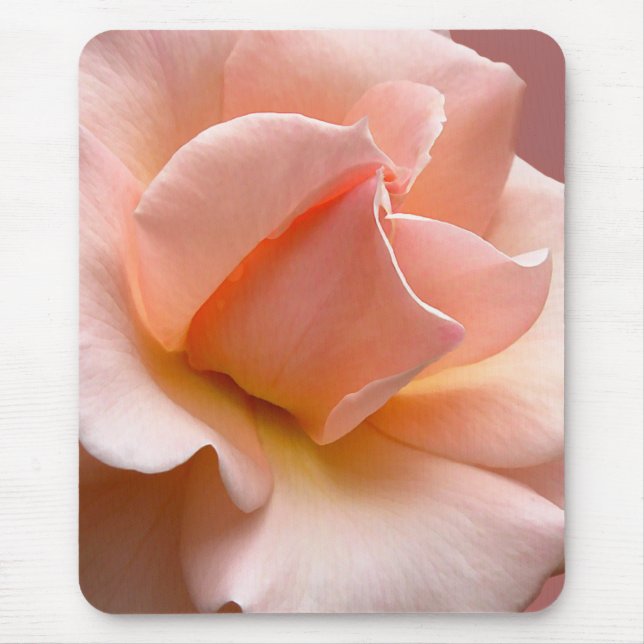 Peach Flowers Mousepad Wild Rose Decor Gifts (Front)