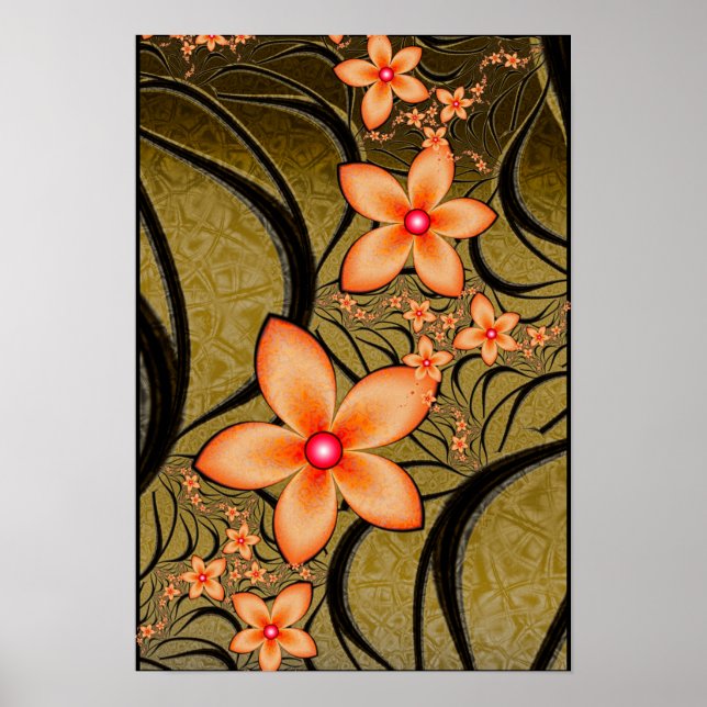 Peach Flowers Poster (Front)