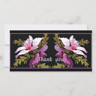 Peach   Flowers thank you photocard Card