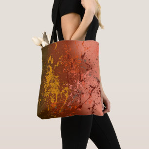 Peach Flurry: Abstract spatter art Tote Bag