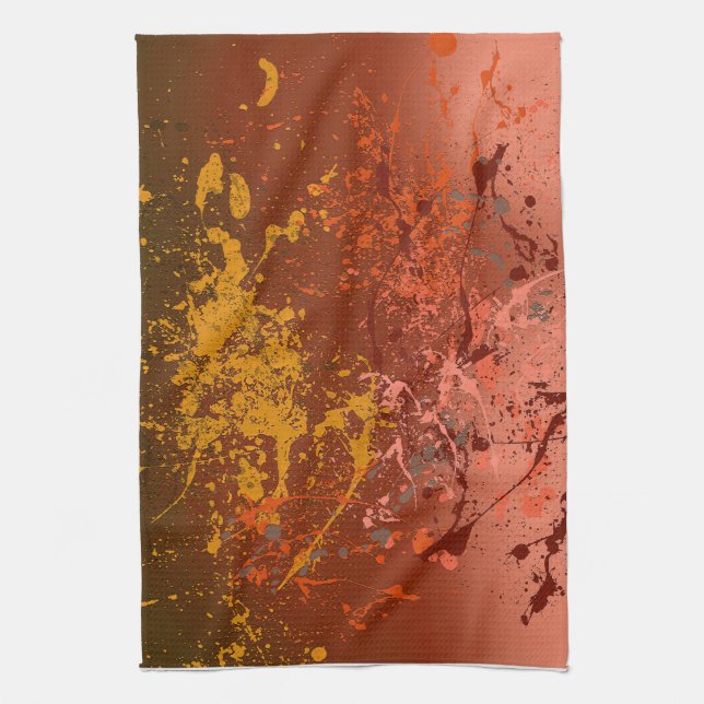 Peach Flurry Tea Towel (Vertical)