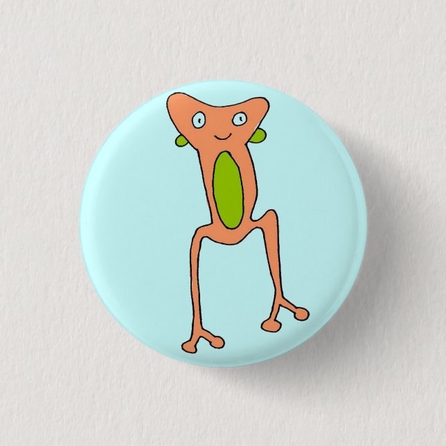 Peach Frog 3 Cm Round Badge (Front)