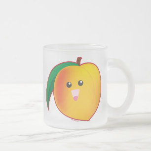 Peach Frosted Glass Coffee Mug