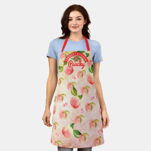Peach fruit blossoms personalised cooking kitchen apron