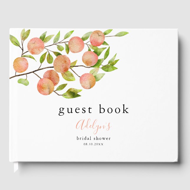 Peach Fruit Bridal Shower Guest Book (Front)