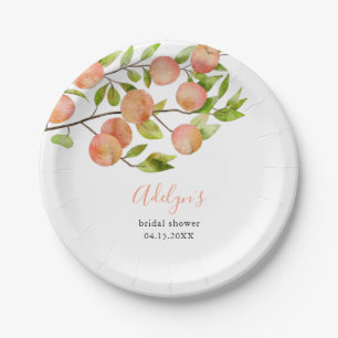 Peach Fruit Bridal Shower Paper Plate