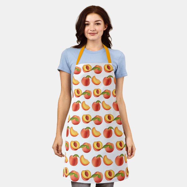 Peach Fruit Pattern Apron (Worn)
