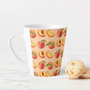 Peach Fruit Pattern Latte Mug