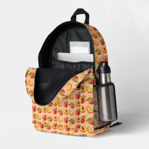 Peach Fruit Pattern Printed Backpack