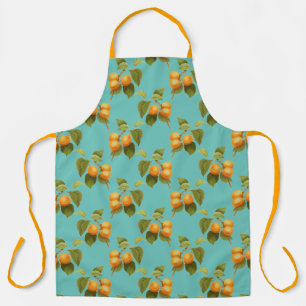 Peach fruit pattern vintage cute apron