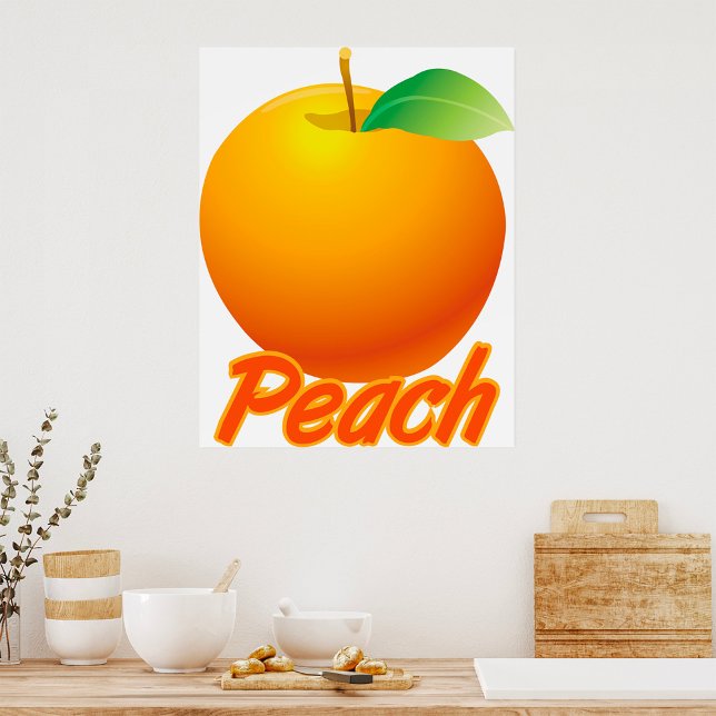 Peach Fruit Retro Orange Poster (Creator Uploaded)