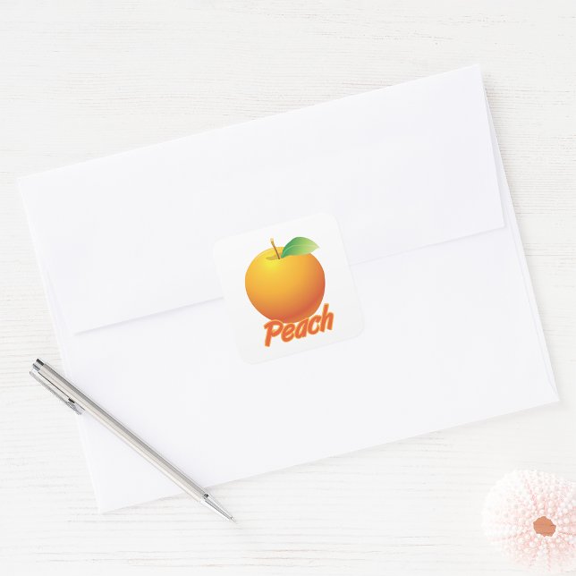 Peach Fruit Square Sticker (Creator Uploaded)