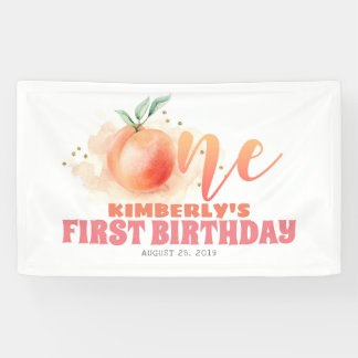 Peach Fruit Sweet 1st Birthday Party Banner