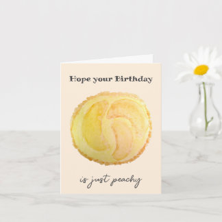 Peach Fruit Tart Watercolor Art Birthday Card