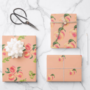 Peach Fruit Wrapping Paper Sheet