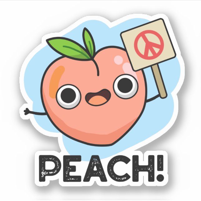 Peach Funny Peace Fruit Pun  (Front)